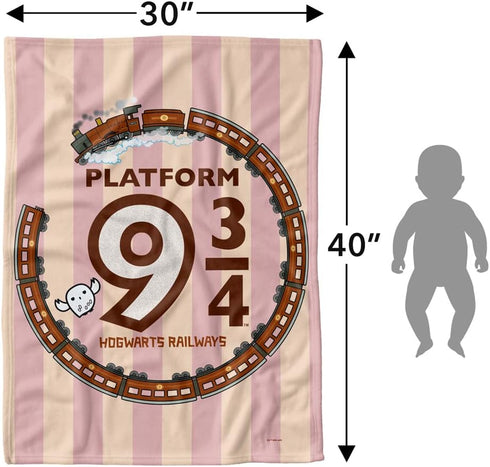 Harry Potter Lightweight Baby Blanket, 30"X40", Platform 9 3/4 Unisex for Infants, Girls & Boys