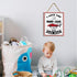 Gwisml Race Car Wall Decor for Boys Room,Race Car Themed Hanging Wood Plaque Sign for Door Decor,I Love You to the Moon