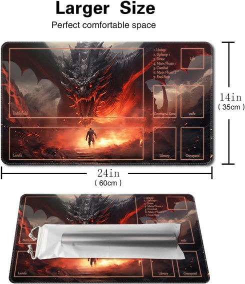 MTG Playmat, Non-Slip Backing, Ideal for TCG Card Game Enthusiasts, Purify Land (Dragon Roar-Deck)