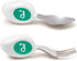 doddl Toddler Utensils Set, Ergonomic Fork and Spoon for Self Feeding, Stainless Steel Silverware for Ages 1-3, Aqua