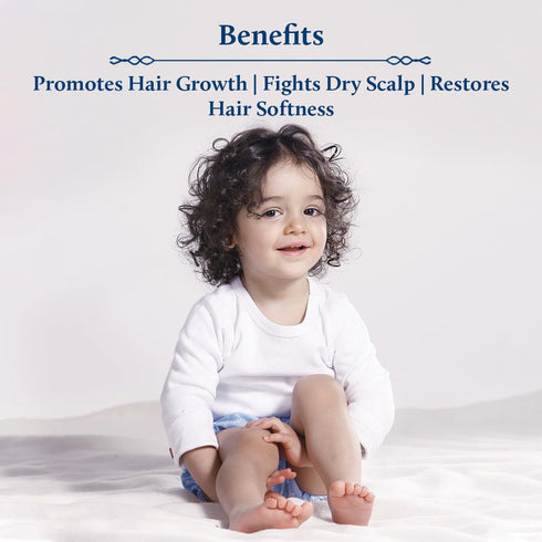 (18 100 ml) Blue Nectar Ayurvedic Baby Hair Oil with Coconut & Almond | Natural Herbal Kids Hair Oil for Soft, Gentle