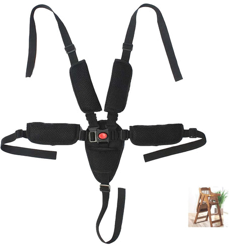 Universal 5 Point Harness Baby Seat Belt, Adjustable Harness Baby Safety Strap,