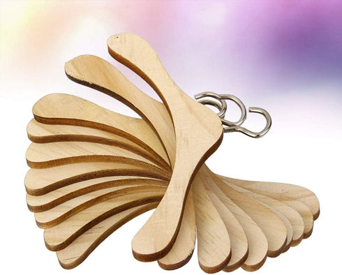 TOYANDONA 10pcs Wooden Dolls Clothes Hanger, Mini Doll Hanger for Dollhouse Miniature Accessories