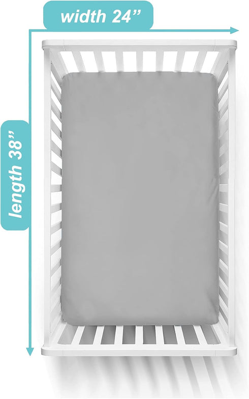100% 38" 24" Pack American Baby Company Natural Cotton Fitted Mini Crib Sheet x - Soft & Breathable Small Nesting