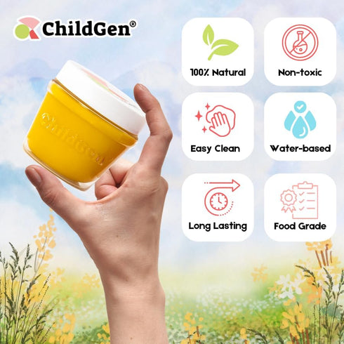 Set, 6-Pack 4.5-Ounce ChildGen Natural Play Dough Non-Toxic, Super Soft, Long Lasting Playdough, Modeling Dough, Kids