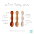 Bumkins Baby Utensil Set, Silicone Trainer Spoons for Dipping, Soft Tip, Self-Feeding, 3-pk Beige/Brown