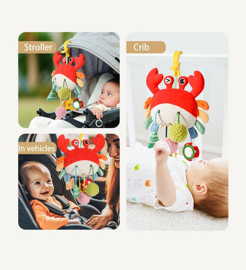 012 Car Seat Toys for Babies Months Hanging Baby Activity Toy for Car Seat, Stroller, Crib & Gym Infant Plush Rattle