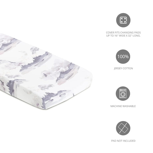 300 Count, (32" 16"), Oilo Changing Pad Cover, Breathable Turkish Cotton Fitted Jersey, Thread Machine Washable, Fits