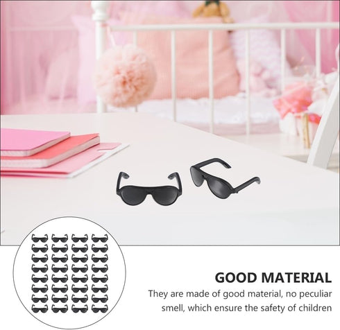 Gadpiparty 120 Pcs Mini Sunglasses for Dolls, Black Doll Costume Accessories for Dress Up and Crafts