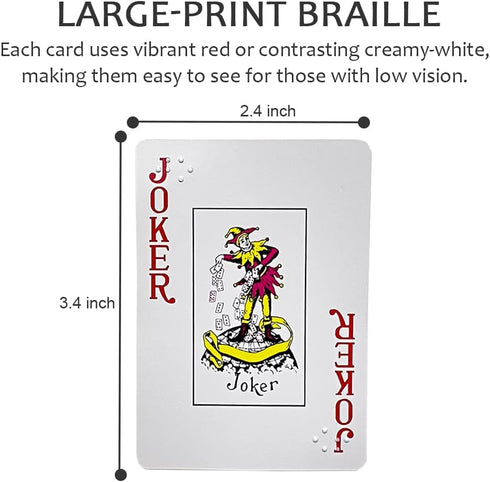 Large-Print Braille Playing Cards for Vision Impairments - Entertainment Supplies for All