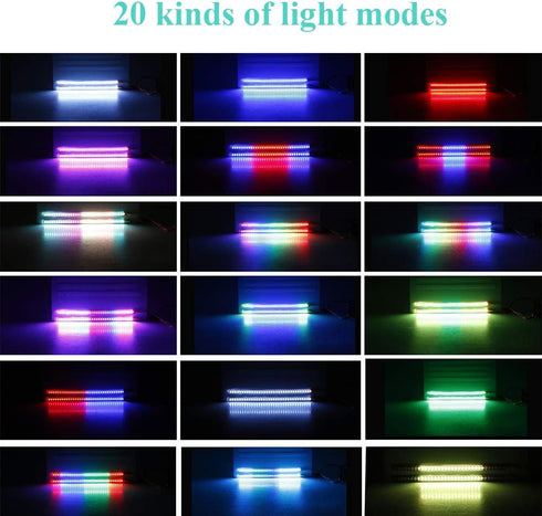RC LED Light Bar Roof LED Lamp Kit, 20 Light Modes Control 155mm for 1/10 TRX-4 TRX-6 D90 HSP Redcat RC4WD Tamiya Axial