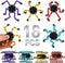 16 Pack Fidget Spinners Deformable Stress Relief Sensory Toy Robot Spinner DIY