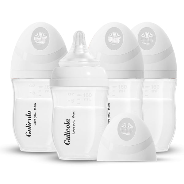 Gulicola PP (NOT Glass) Baby Breastfeeding Bottles Newborn Set 4 Pack, Extra