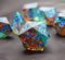 Handmade Sharp Edge Color DND Dice, 7 Piece Polyhedral Dice for TTRPGs, Dungeons and Dragons, Ice Tea with Mint