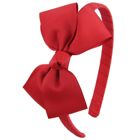 7Rainbows Fashion Cute Red Bow Headband for Girls, Toddlers