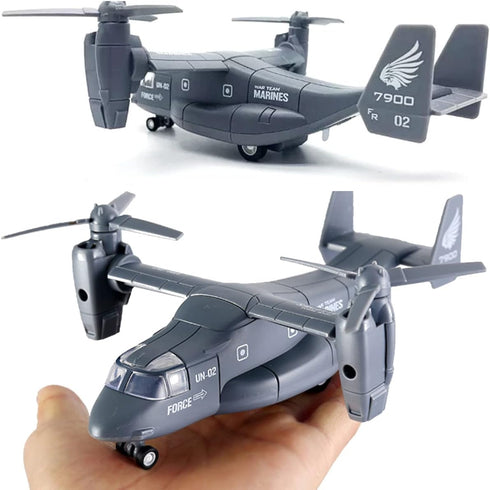 1:400 Pullback Diecast Metal Military Transport Helicopter Plane - Scale Alloy Model Twin-Engine Rotor Aircraft Toy