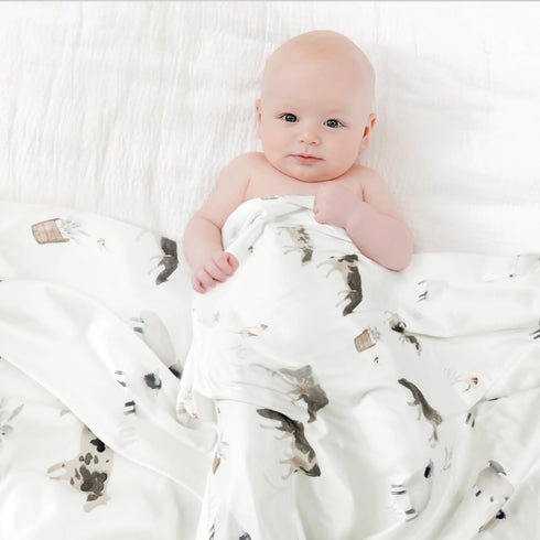 GRSSDER Baby Blankets - Super Soft Stretchy Jersey Knit Swaddle Blankets for Baby Girls and Boys, Double Layer 34 x 44