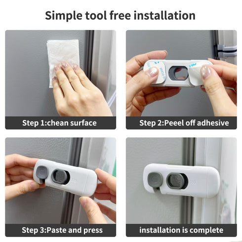 Ruzofo 5Pack 5 Count (Pack 1)) Child Proof Refrigerator Lock, Fridge Locks for Kids,with Adhesive,Child Safety Locks