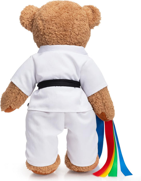 16 inches HollyHOME Karate Bear Stuffed Animal Teddy Bear in Karate Uniform Unique Toy Gifts for Kids and Karate Lovers