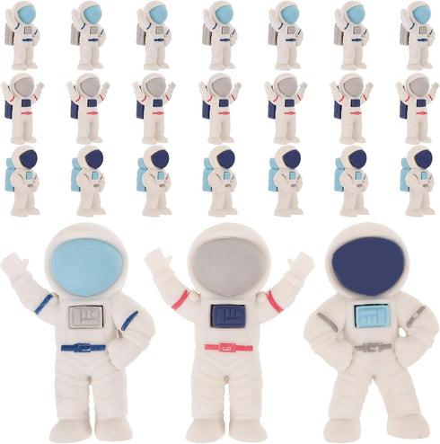 ibasenice Astronaut Erasers, 24PCS Mini Space Erasers, 3D Cartoon Astronaut Shaped Erasers for Kids Classroom Rewards