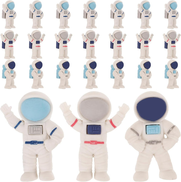 ibasenice Astronaut Erasers, 24PCS Mini Space Erasers, 3D Cartoon Astronaut Shaped Erasers for Kids Classroom Rewards