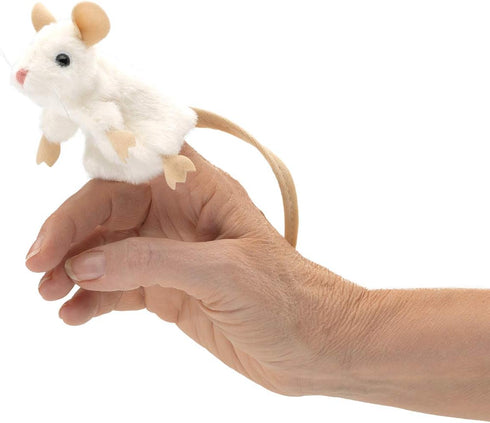 Folkmanis Mini White Mouse Finger Puppet - One Size