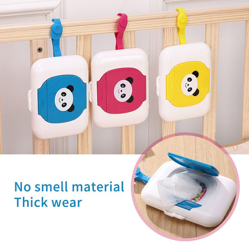 Wet Wipes Storage Box, Baby Portable Wipes Dispenser Travel Refillable Container Tissue Storage Box for Car Bathroom