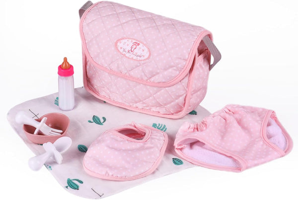 BABESIDE 8 Pcs Baby Doll Diaper Bag Set for 17-22 inch Dolls,