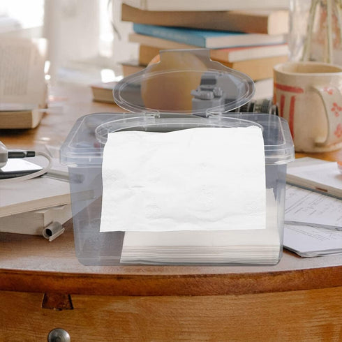 Set 2 MAGICLULU Baby Wipe Dispenser Box with Lid Refillable Portable Wipes Holder for Nursery Bathroom Desk Storage