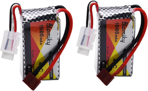 Blomiky 2 Pack 11.1V 1500mAh 35C 11.1V 1500mAh 2 Lipo Battery with T Plug for RC Airplane, RC Helicopter, RC Car Truck