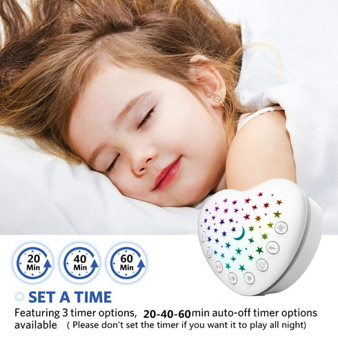 A13 15 BEREST White Noise Machine & Baby Sleep Soother with Soothing Sounds & Projector Night Light Music Box, Cry