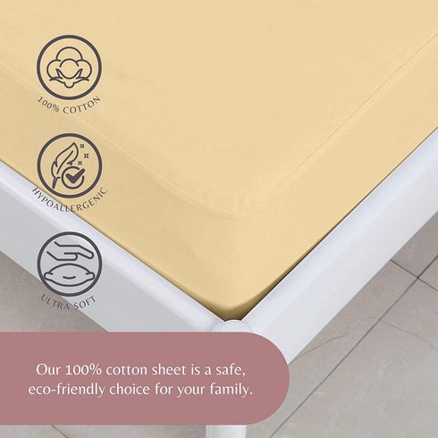 100% 7 52 28) Superity Luxurious Hotel Quality Crib Size Fitted Sheet Cotton Ultra Soft, Skin-Friendly & Hypoallergenic