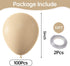 KALOR Beige Balloons, 100 Pcs 5 Inch Nude Matte Latex Balloons for Birthday Decoration, Wedding Party, Baby Shower,