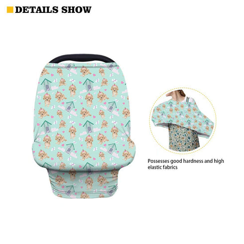Forchrinse Leopard Cheetah Animal Print Baby Car Seat Canopy for Boys Girls - Soft Nursing Breastfeeding Cover Stroller