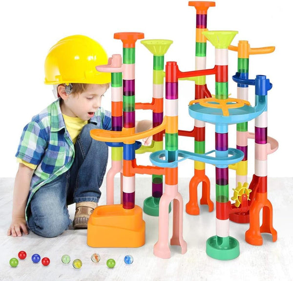 Marble Run 135 PCS Building Block Toys, Gravitrax Marble Maze for Kids, STEM Learning Gift for Ages 3-9