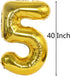 Number 50 and Gold Confetti Balloons, 40 Inch Gold Number 50 Balloon with 5PCS 12 Inch Gold Confetti Balloons