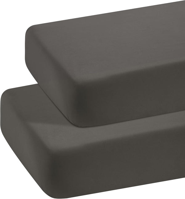 BEDSUM Microfiber 2 Pack Toddler Fitted Crib Sheets, Super Soft and Cozy
