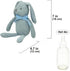 100% 7.1" FLUFFYFUN Organic Cotton Blue Bunny Rabbit Plush, Baby Stuffed Animal for Newborn