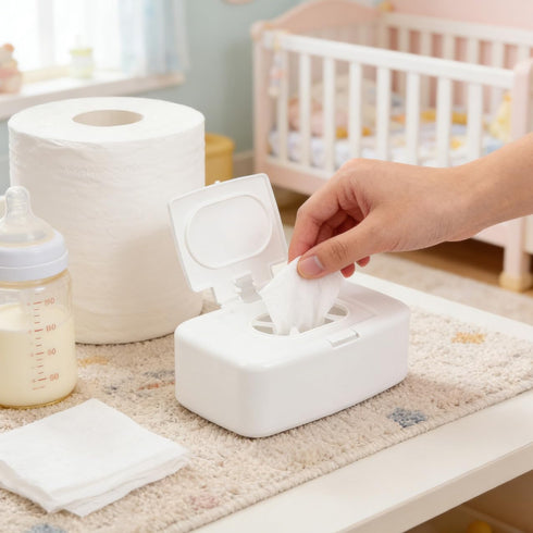 Diaper Wipe Holder: Baby Wipes Dispenser with Push-Button Lid Wipe Container Storage for Car Wet Tissue Case Makeup