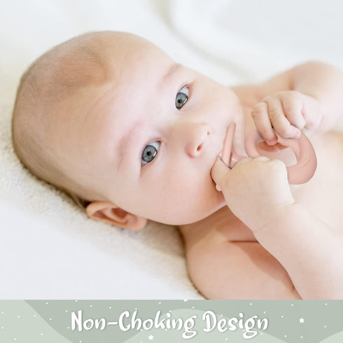 Baby Teething Toys - Silicone Baby Teether Chew Toys, Freezer Safe BPA Free, Rose Quartz/Lite Green