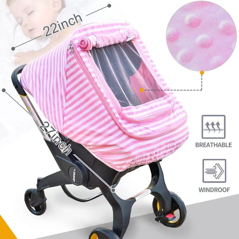 BigHippo Car Seat Covers for Babies,Baby Car Seat Cover for Boys Girls, Windproof Infant Carseat Cover,Kick-Proof Car