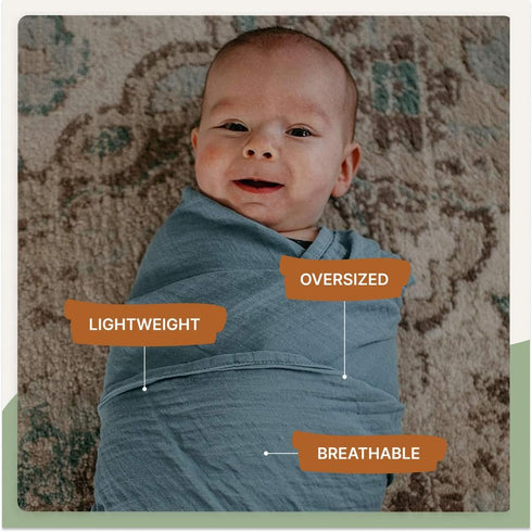 3 Pack 100% Set Parker Baby Swaddle Blankets - of Cotton Muslin Swaddle Blankets for Boys - Timber