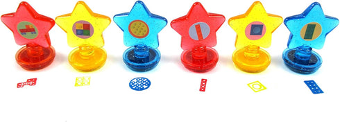 24 2 1 TINYMILLS Pcs Color Blocks Brick in Stackable Stacking Crayon with Extra Stamper Topper, Kids Party Favors