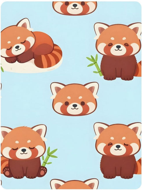 CZXW 52" 28" Red Panda Cartoon Crib Sheets Fitted x Natural Cotton Soft & Breathable for Baby Crib Mattress