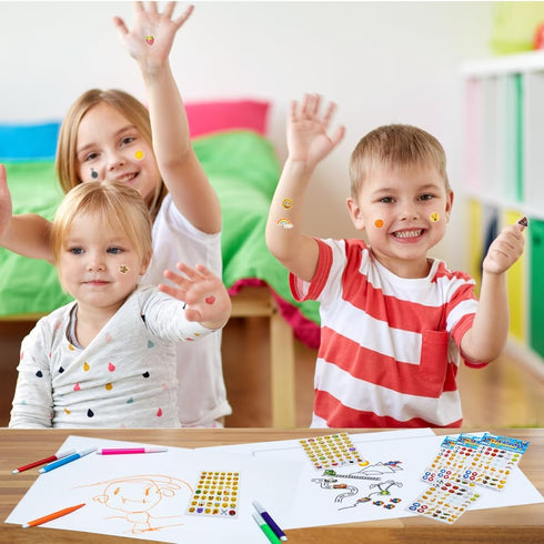ArtCreativity Emoticon Sticker Set for Kids, 3000+ Stickers, 12 Packs with 72 Sheets, Classroom Rewards