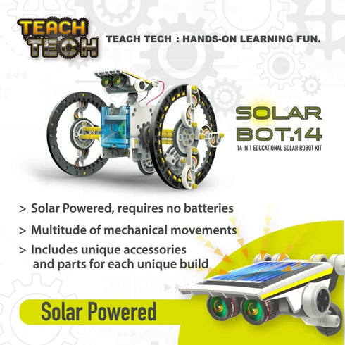 SolarBot.14, 10+ Teach Tech Transforming Solar Robot Kit, STEM Learning Toys for Kids