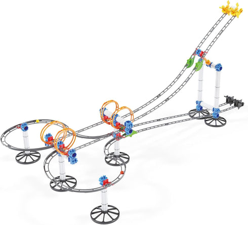 Quercetti Skyrail League Marble Run, 166 Piece Set, Build Parallel Tracks with Loops and Jumps, for Kids Ages 7 Years