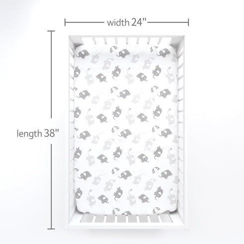 (38" 24"), Mini Crib Sheets X Fitted Portable/Mini-Crib Sheet for Boys and Girls, Compatible with Dream on Me, Delta