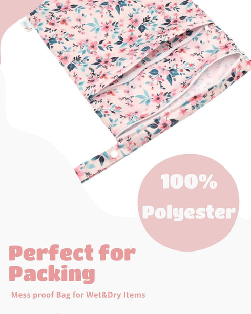 3 Pack 3L02 Wet Dry Bags Two Zipper Pockets Travel Beach Pool Reusable Waterproof Yoga Gym Bag for Baby Cloth Diaper