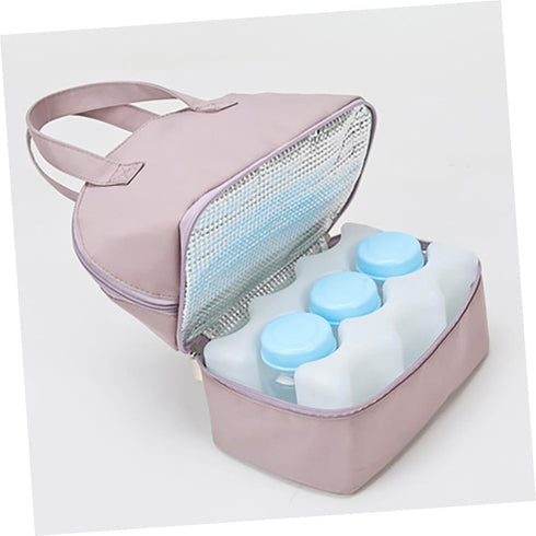 Beaupretty Portable Insulated Breast Milk Storage Bag Tote for Moms, Waterproof Polyester Bottle Cooler with Heat